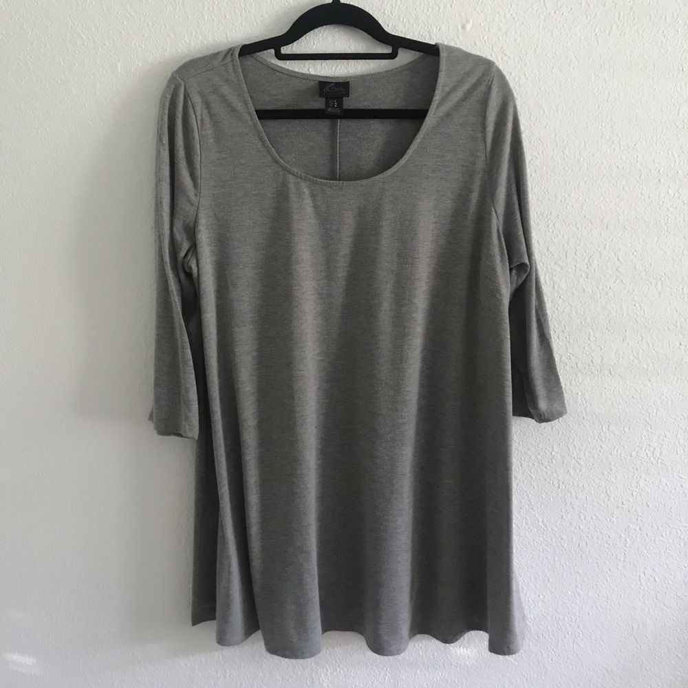 Oh Baby by Motherhood Maternity Gray 3/4 top large